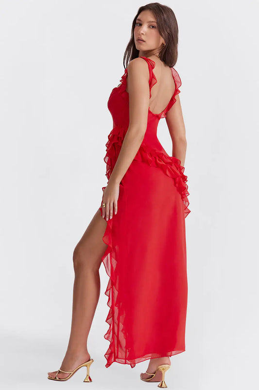 Shadowveil Ruffle Gown